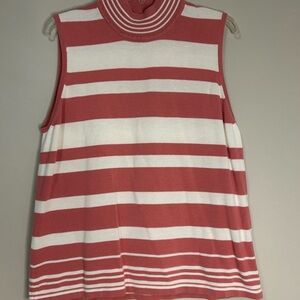 White Stag Pink and White Ribbed Tank Top, Size XL